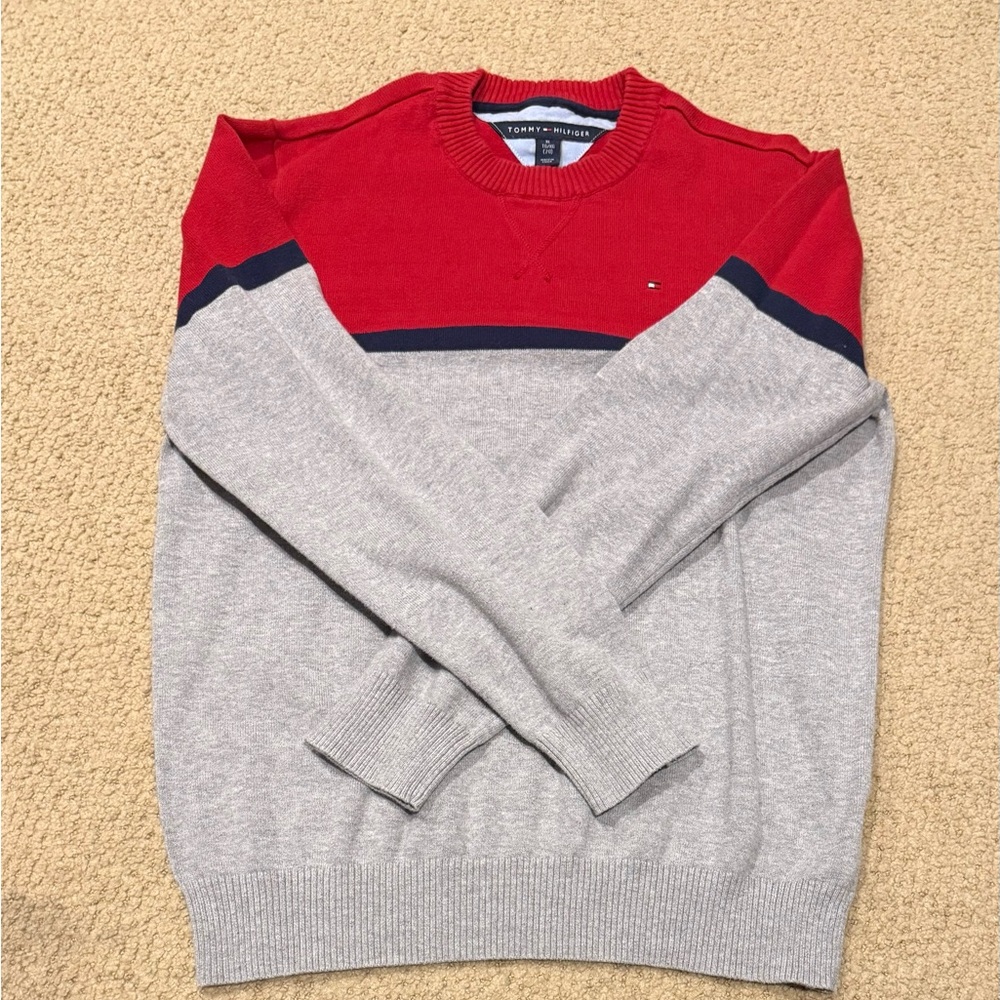 Tommy Hilfiger Men's Red, Blue, and Gray Crewneck Sweater Size XL (20)